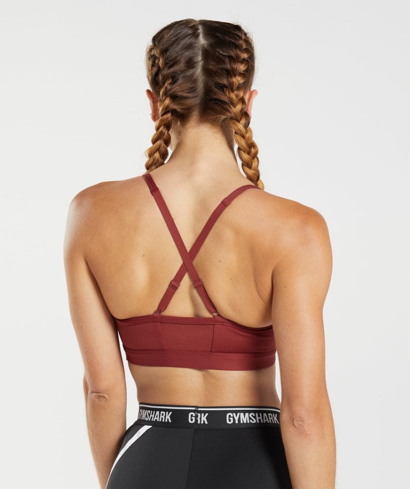 Women's Gymshark Ruched Sports Bra Red | CA 5N7A13